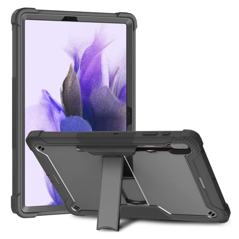 [Pachet 360°] Husa + folie sticla Samsung Galaxy Tab S8 Plus Techsuit Rugged TabShell, negru