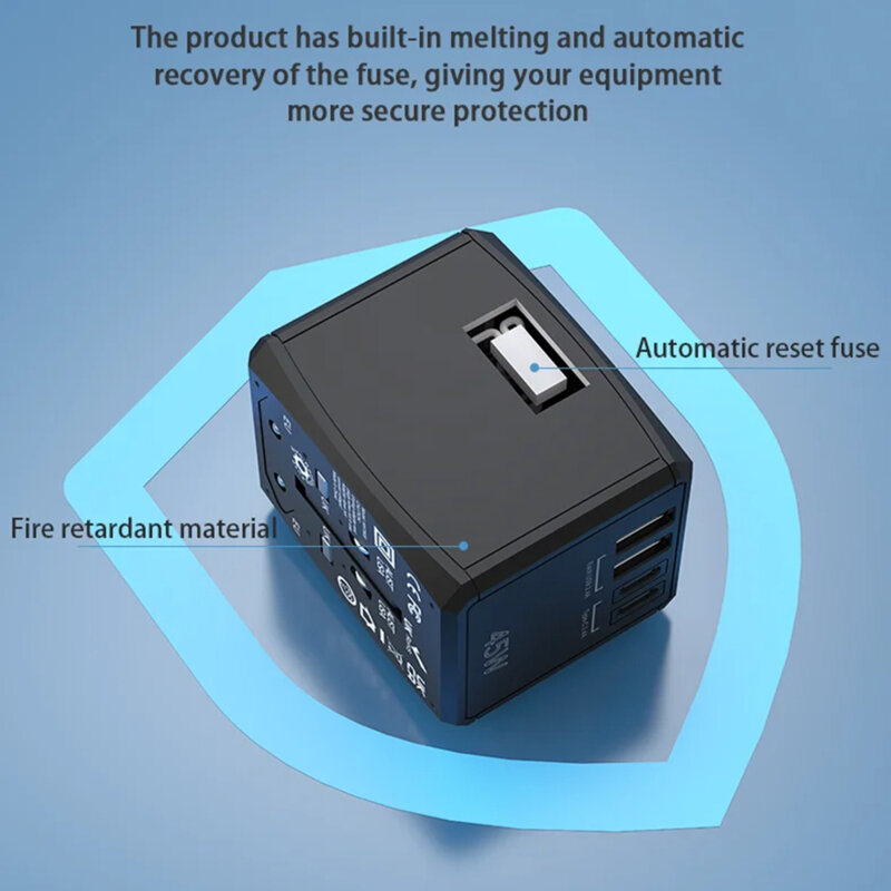 Adaptor priza universal PD45W, 2xUSB, 3xType-C Techsuit, HHT905