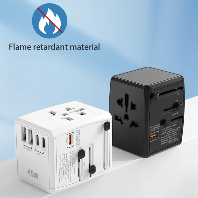 Adaptor priza universal PD45W, 2xUSB, 3xType-C Techsuit, HHT905