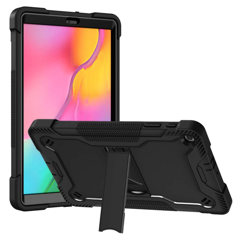 [Pachet 360°] Husa + folie sticla Samsung Galaxy Tab A 10.1 2019 T510/T515 Techsuit Rugged TabShell, negru