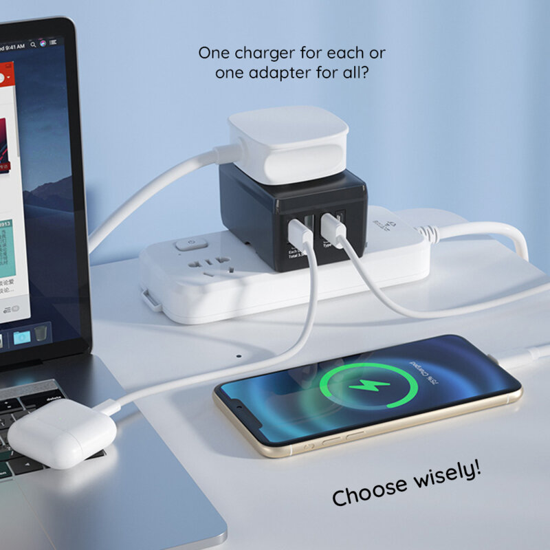 Adaptor priza EU la US, UK, AUS, 2xUSB-C, 2xUSB, Techsuit, HHt204A