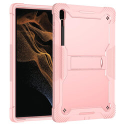 [Pachet 360°] Husa + folie sticla Samsung Galaxy Tab S9 Ultra Techsuit Rugged TabShell, roz