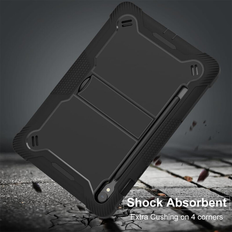 [Pachet 360°] Husa + folie sticla Samsung Galaxy Tab S9 FE Techsuit Rugged TabShell, negru