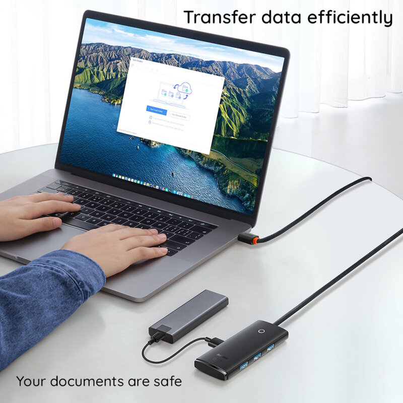 Docking station USB la 4xUSB3.0, tip C Baseus, 2m, WKQX030202