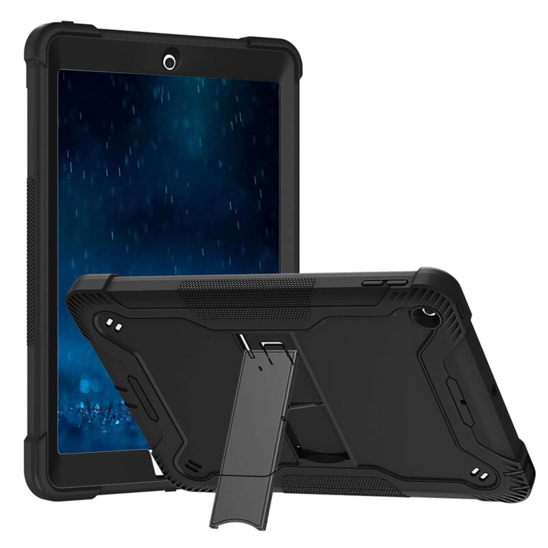 [Pachet 360°] Husa + folie sticla iPad 2017 9.7 A1822/A1823 Techsuit Rugged TabShell, negru