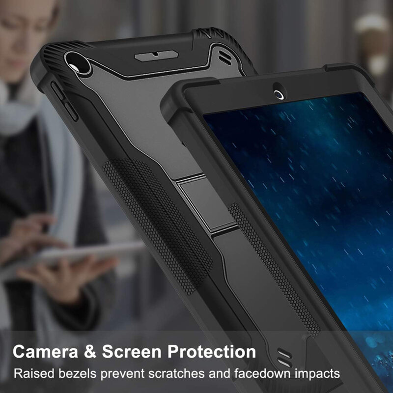 [Pachet 360°] Husa + folie sticla iPad 2017 9.7 A1822/A1823 Techsuit Rugged TabShell, negru