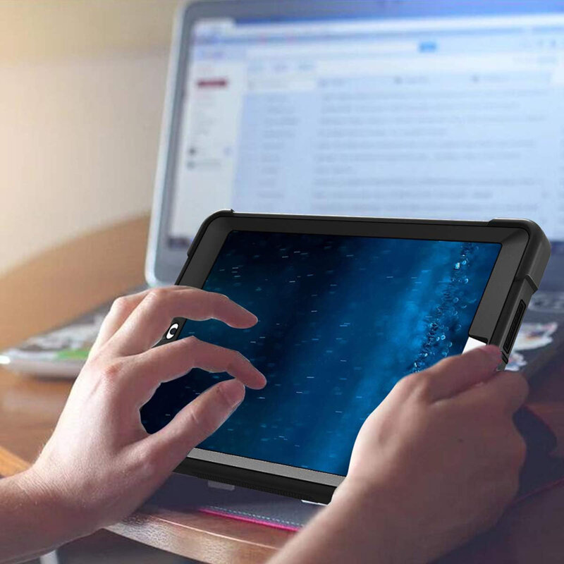 [Pachet 360°] Husa + folie sticla iPad 2017 9.7 A1822/A1823 Techsuit Rugged TabShell, negru