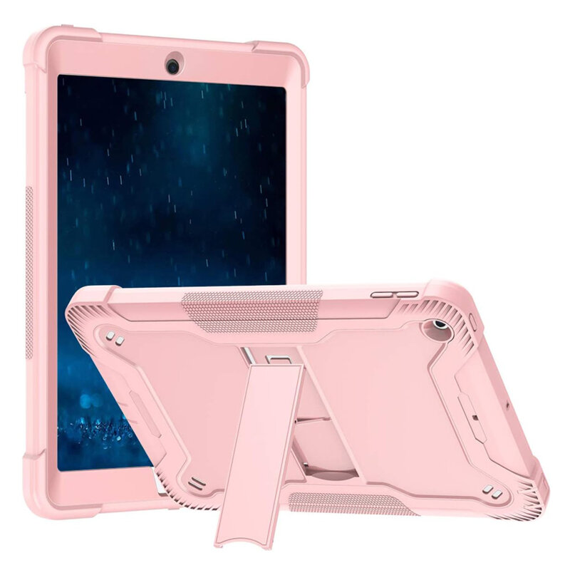 [Pachet 360°] Husa + folie sticla iPad 2018 9.7 A1893/A1954 Techsuit Rugged TabShell, roz
