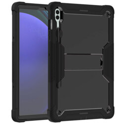[Pachet 360°] Husa + folie sticla Samsung Galaxy Tab S9 FE Plus Techsuit Rugged TabShell, negru