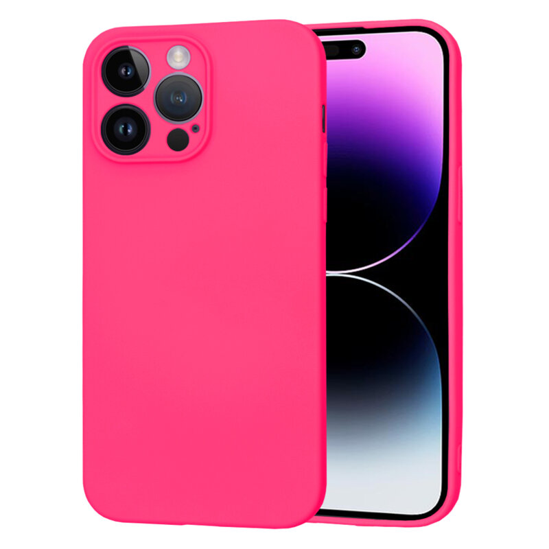 Husa silicon iPhone 14 Pro Max Techsuit SoftFlex, fucsia