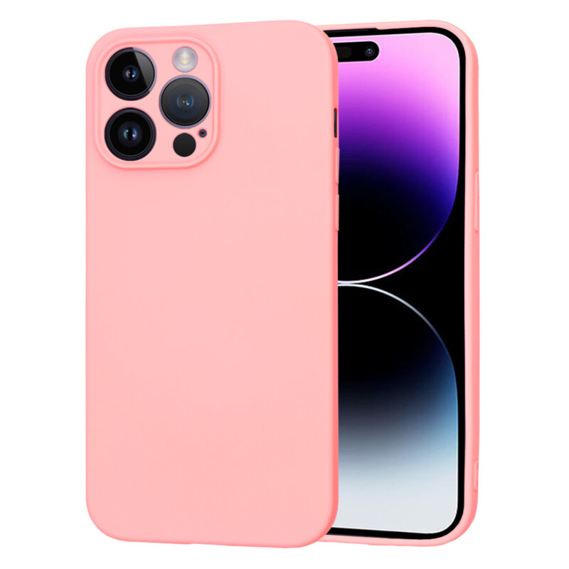 Husa silicon iPhone 14 Pro Max Techsuit SoftFlex, roz