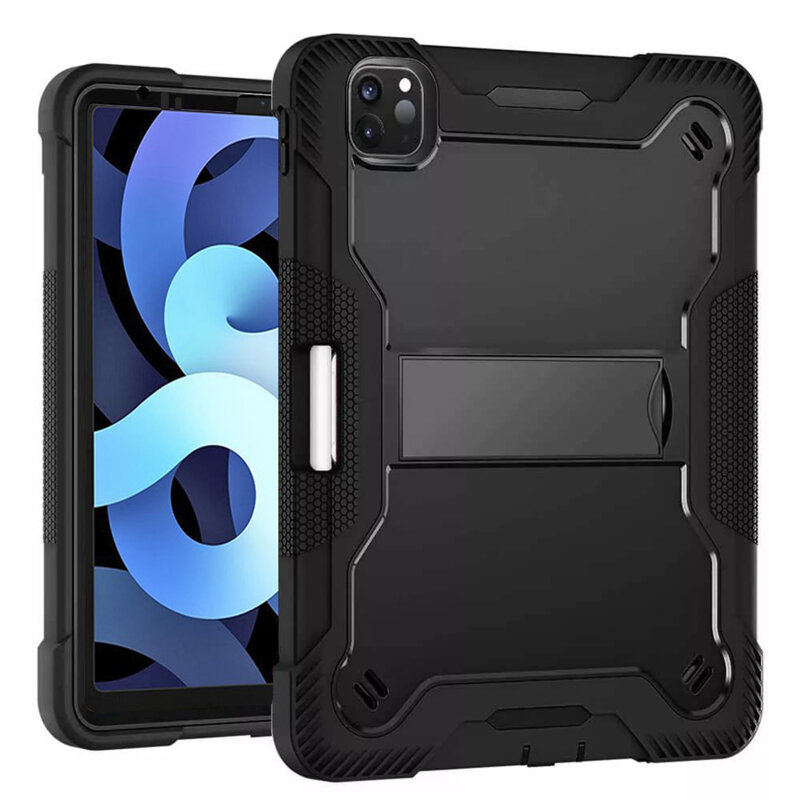 [Pachet 360°] Husa + folie sticla iPad Pro 11 (2022) Techsuit Rugged TabShell, negru