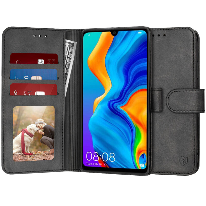 Husa 360 Huawei P30 Lite New Edition Techsuit Diary Book, negru