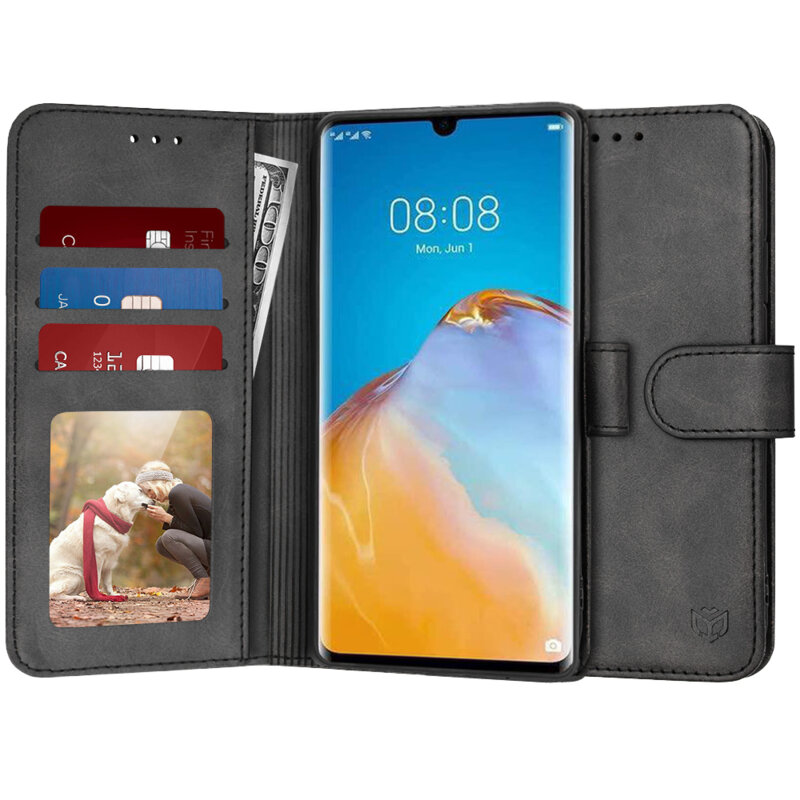 Husa 360 Huawei P30 Pro New Edition Techsuit Diary Book, negru
