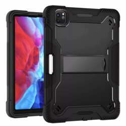 [Pachet 360°] Husa + folie sticla iPad Pro 2020 12.9 A2069/A2232 Techsuit Rugged TabShell, negru
