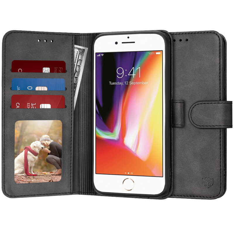 Husa 360 iPhone 8 Techsuit Diary Book, negru