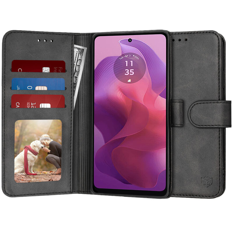 Husa 360 Motorola Moto G24 Techsuit Diary Book, negru