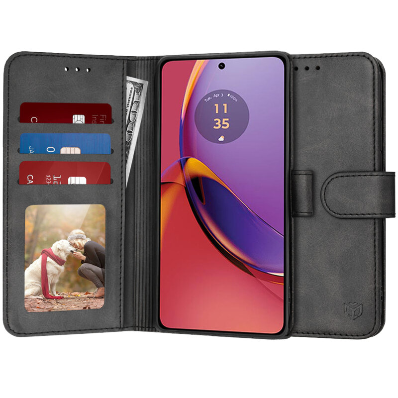 Husa 360 Motorola Moto G84 Techsuit Diary Book, negru