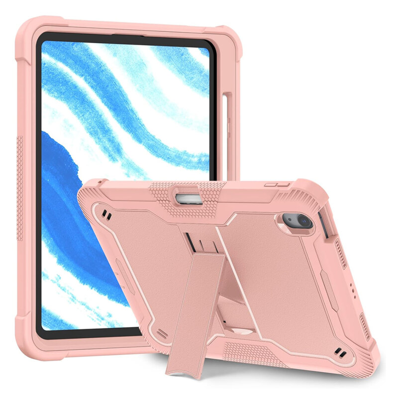 [Pachet 360°] Husa + folie sticla iPad Air 11 (2024) Techsuit Rugged TabShell, roz