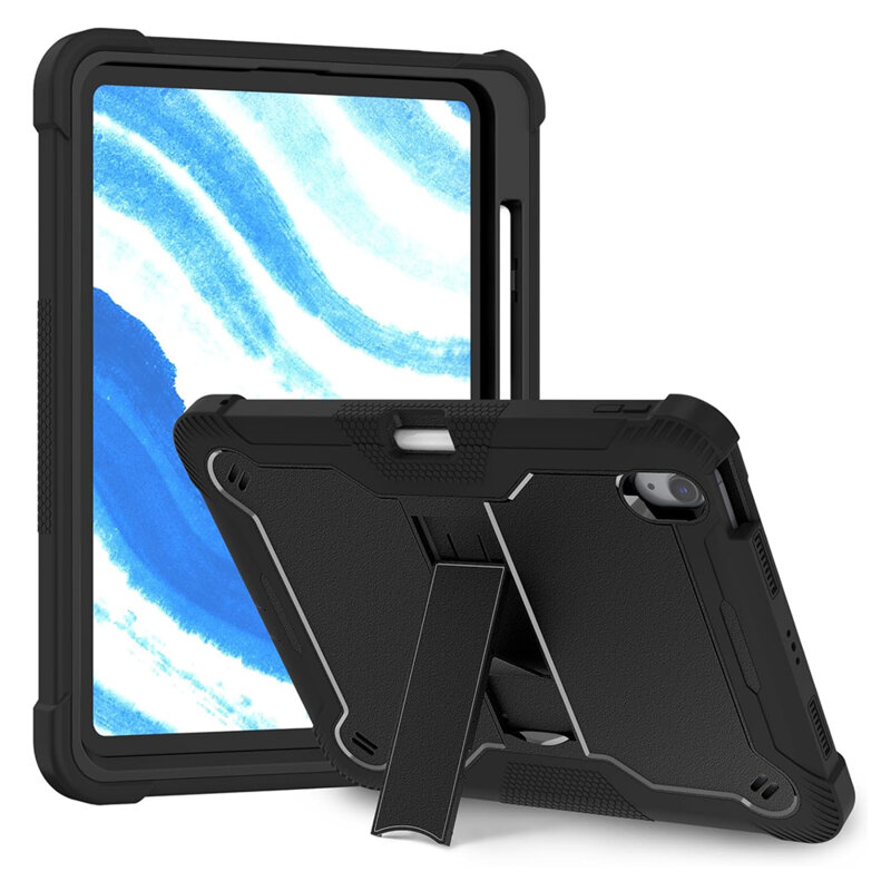 [Pachet 360°] Husa + folie sticla iPad Air 11 (2024) Techsuit Rugged TabShell, negru