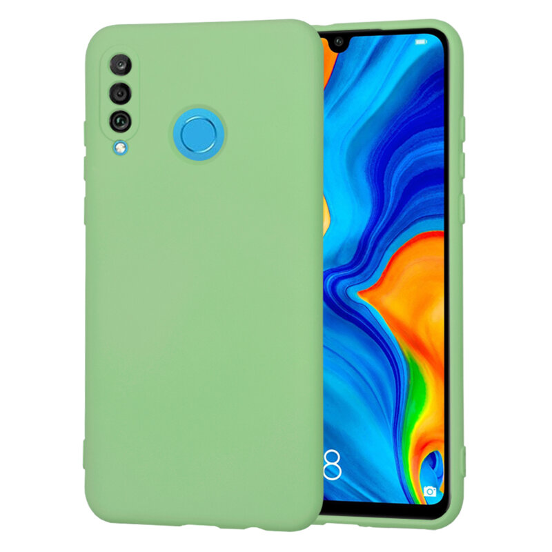 Husa silicon Huawei P30 Lite New Edition Techsuit SoftFlex, verde deschis