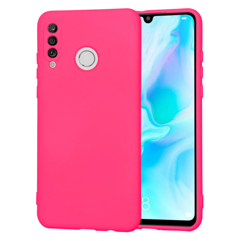 Husa silicon Huawei P30 Lite Techsuit SoftFlex, fucsia