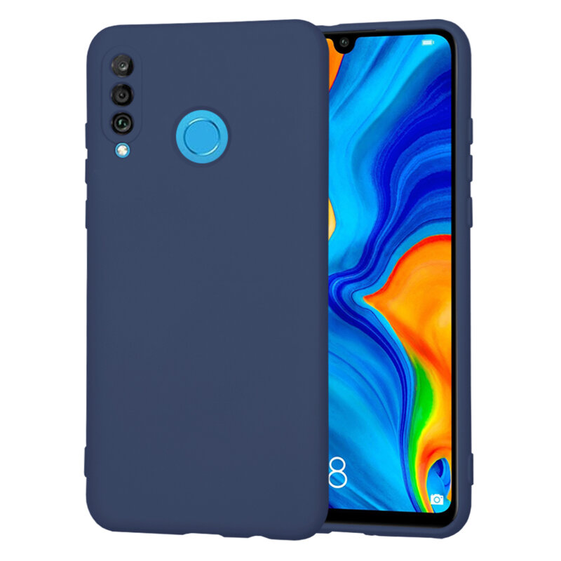 Husa silicon Huawei P30 Lite New Edition Techsuit SoftFlex, bleumarin