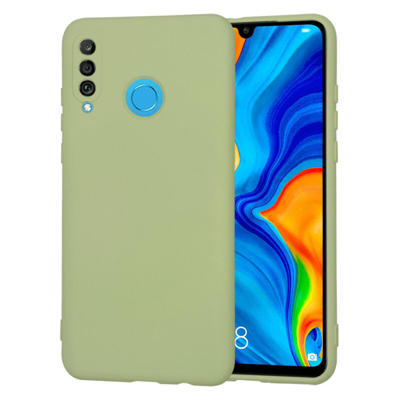 Husa silicon Huawei P30 Lite New Edition Techsuit SoftFlex, verde