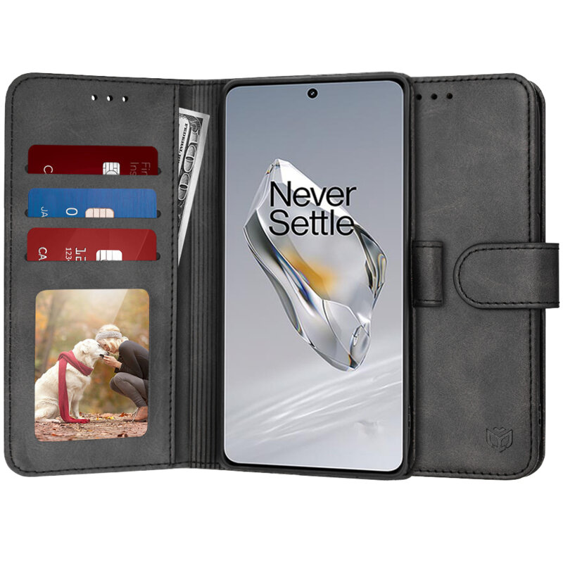Husa 360 OnePlus 12 Techsuit Diary Book, negru