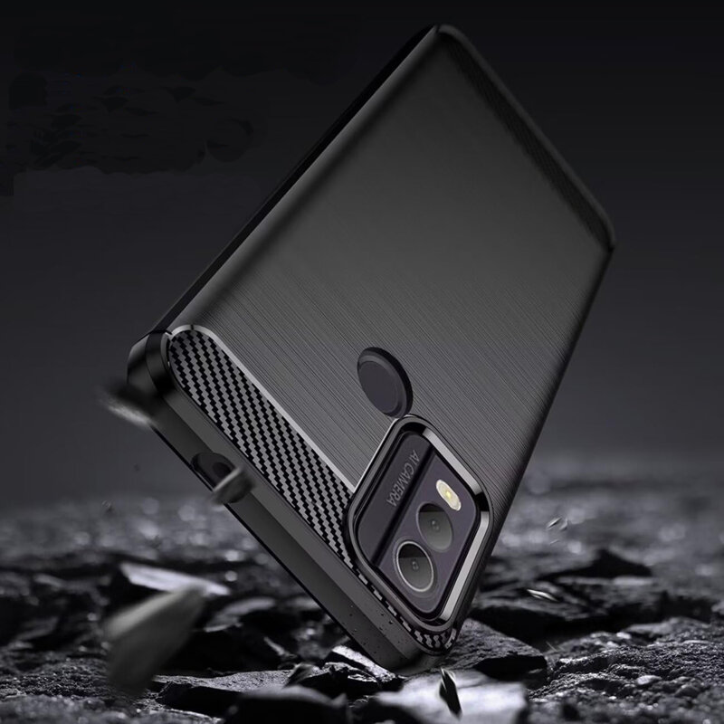 Husa Nokia C22 Techsuit Carbon Silicone, negru
