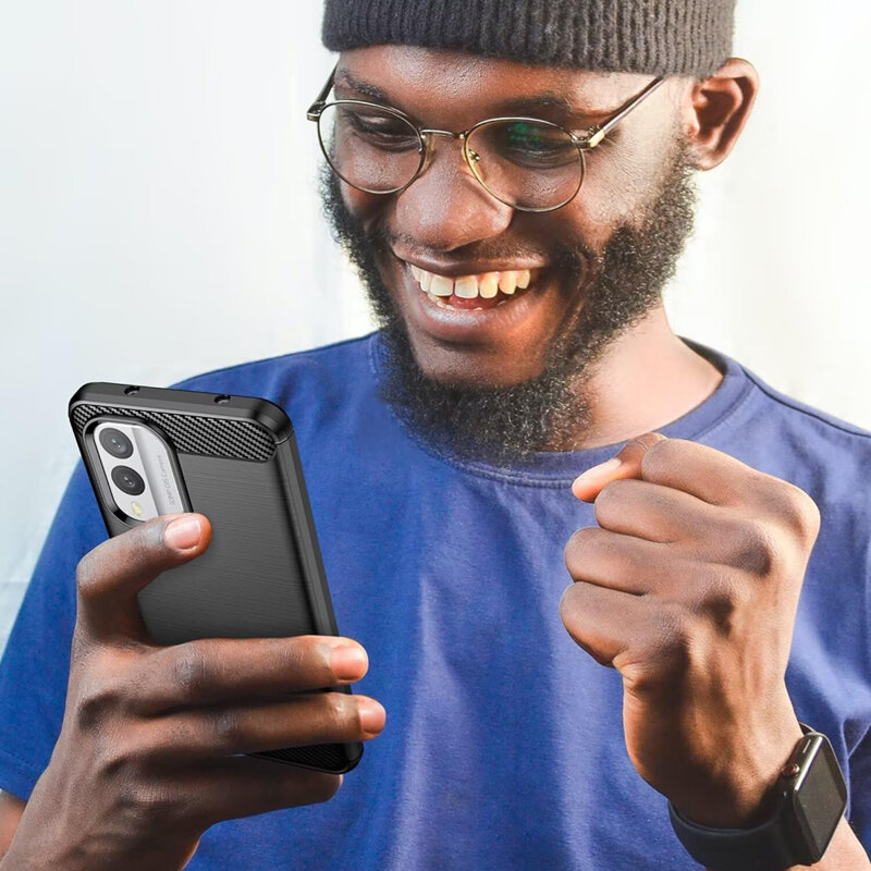 Husa Nokia X30 Techsuit Carbon Silicone, negru