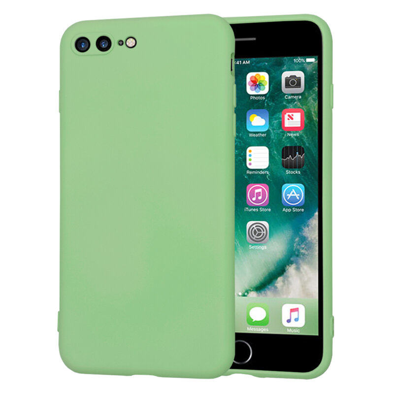 Husa silicon iPhone 7 Plus Techsuit SoftFlex, verde deschis