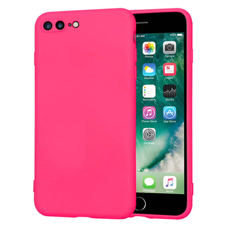 Husa silicon iPhone 7 Plus Techsuit SoftFlex, fucsia