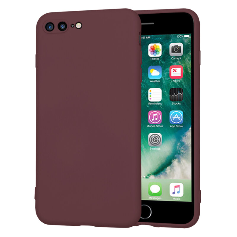 Husa silicon iPhone 7 Plus Techsuit SoftFlex, bordo