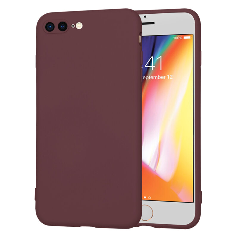 Husa silicon iPhone 8 Plus Techsuit SoftFlex, bordo