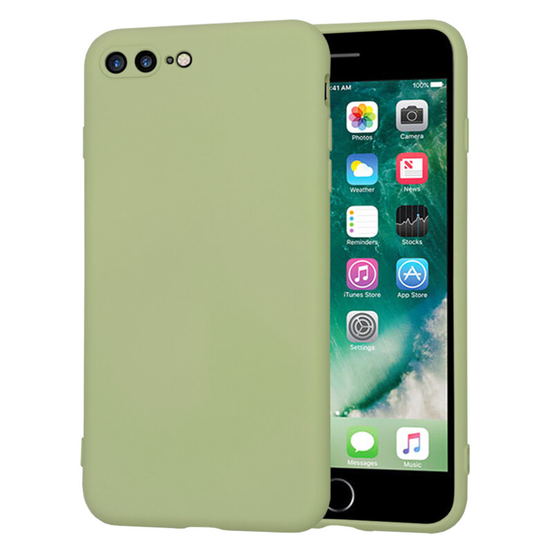 Husa silicon iPhone 7 Plus Techsuit SoftFlex, verde