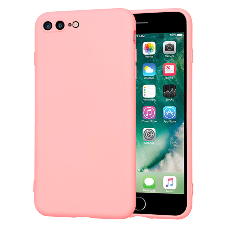 Husa silicon iPhone 7 Plus Techsuit SoftFlex, roz