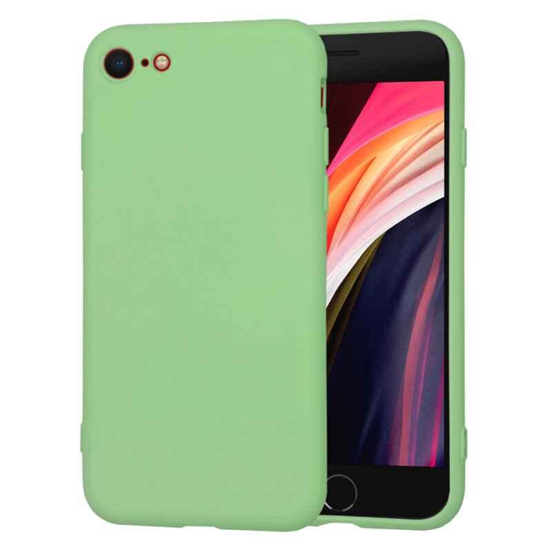 Husa silicon iPhone SE 2, SE 2020 Techsuit SoftFlex, verde deschis