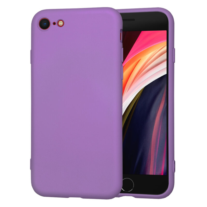 Husa silicon iPhone SE 2, SE 2020 Techsuit SoftFlex, mov