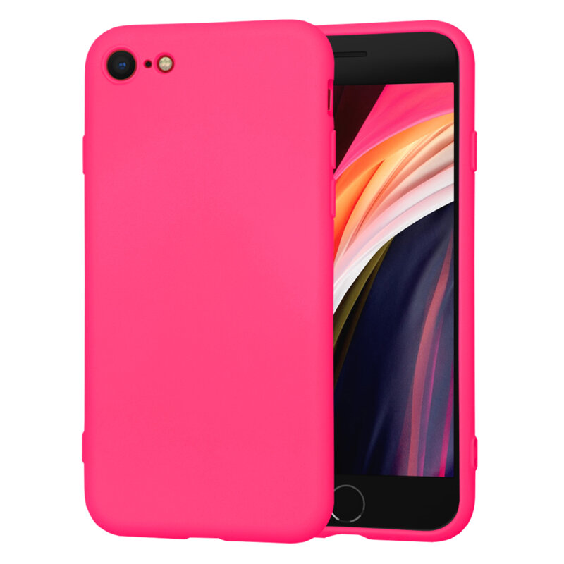 Husa silicon iPhone SE 2, SE 2020 Techsuit SoftFlex, fucsia