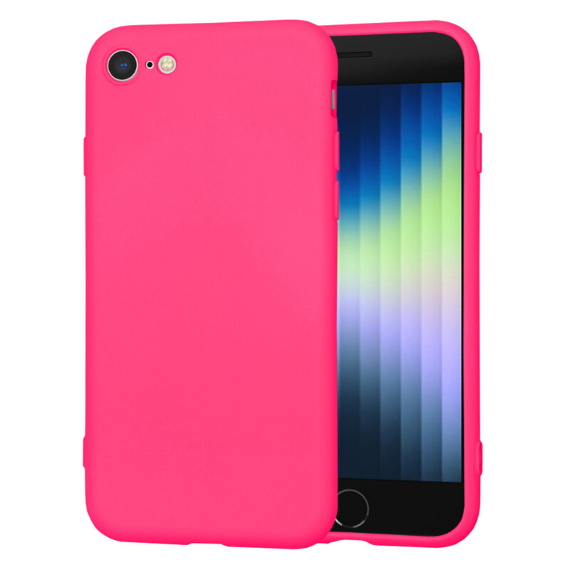 Husa silicon iPhone SE 3, SE 2022 Techsuit SoftFlex, fucsia