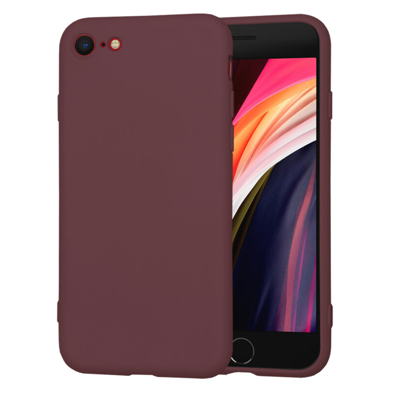 Husa silicon iPhone SE 2, SE 2020 Techsuit SoftFlex, bordo