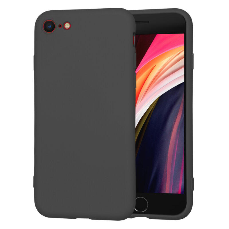 Husa silicon iPhone SE 2, SE 2020 Techsuit SoftFlex, negru