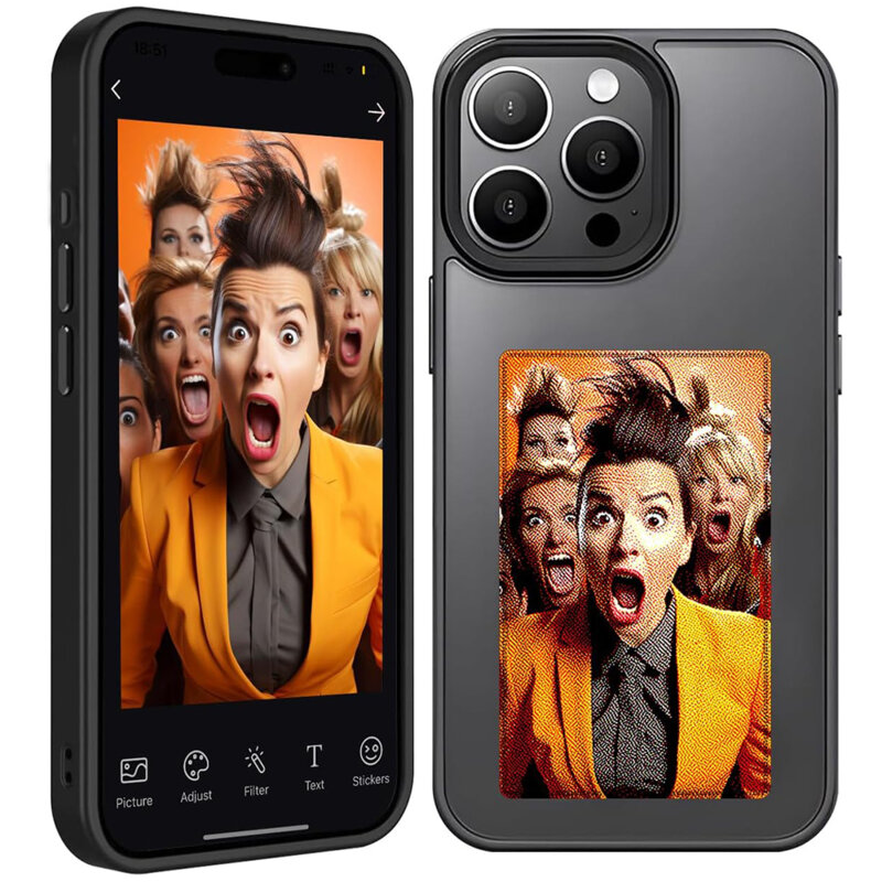 Husa premium iPhone 15 Pro Techsuit SmartScreen NFC, negru