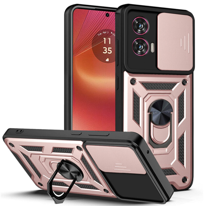 Husa Motorola Edge 50 Fusion protectie camera Techsuit CamShield Series, roz