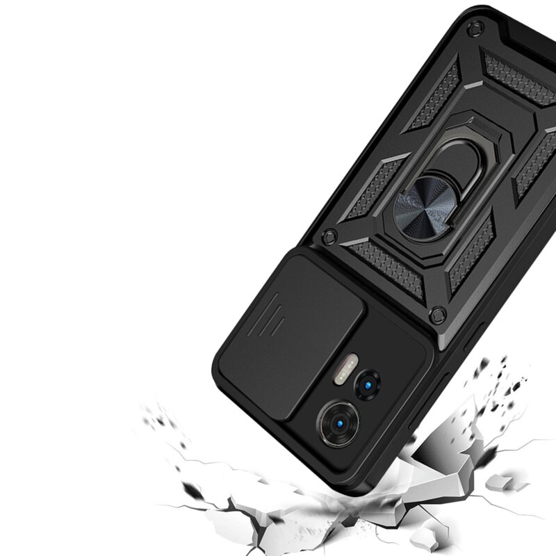 Husa Motorola Edge 50 Fusion protectie camera Techsuit CamShield Series, negru