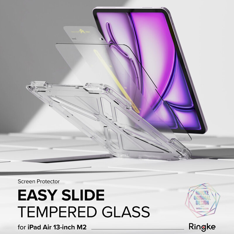 Folie sticla iPad Air 13 (2024) Ringke Easy Slide Tempered Glass, transparenta