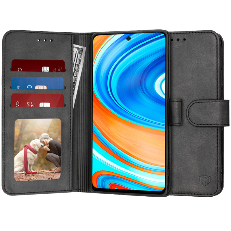 Husa 360 Xiaomi Redmi Note 9 Pro Max Techsuit Diary Book, negru
