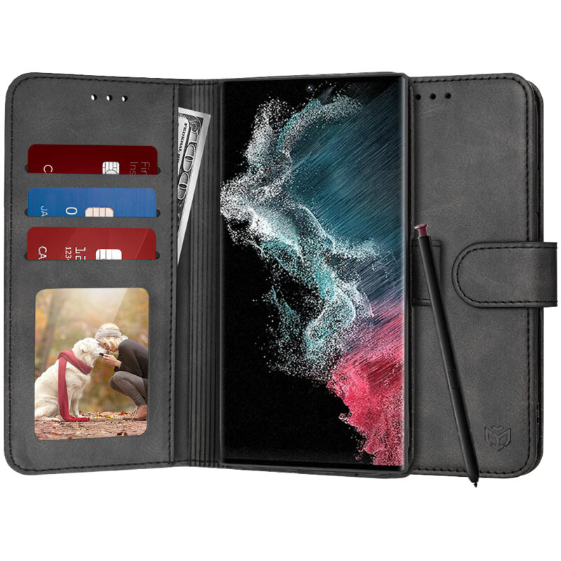Husa 360 Samsung Galaxy S22 Ultra 5G Techsuit Diary Book, negru