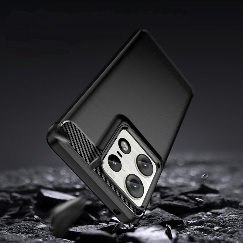 Husa Motorola Edge 50 Ultra Techsuit Carbon Silicone, negru